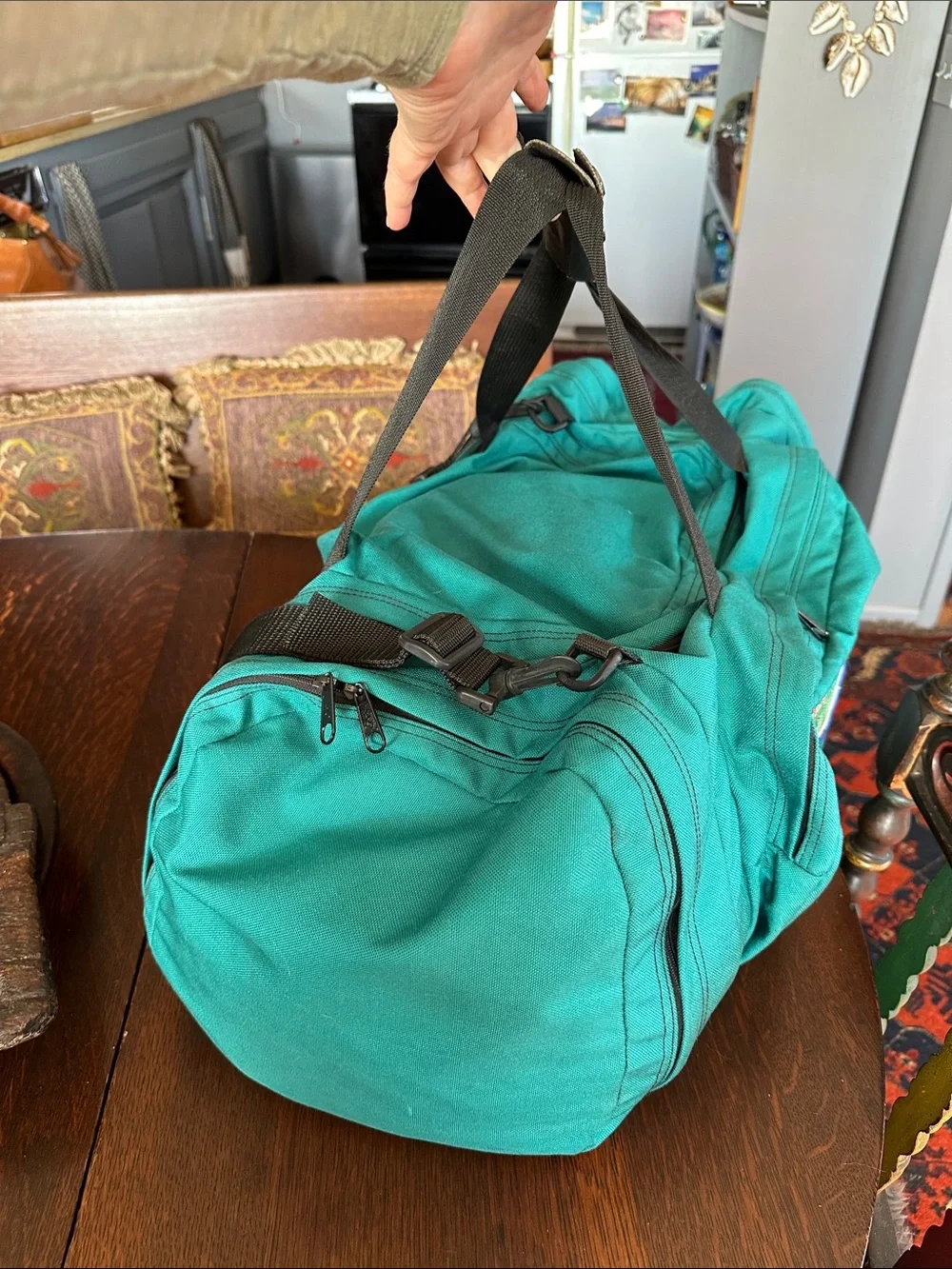 Jansport ‘World Traveler’ large Teal Weekend Duffel Bag Gym beach travel unisex